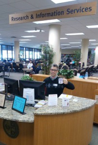 At the reference desk